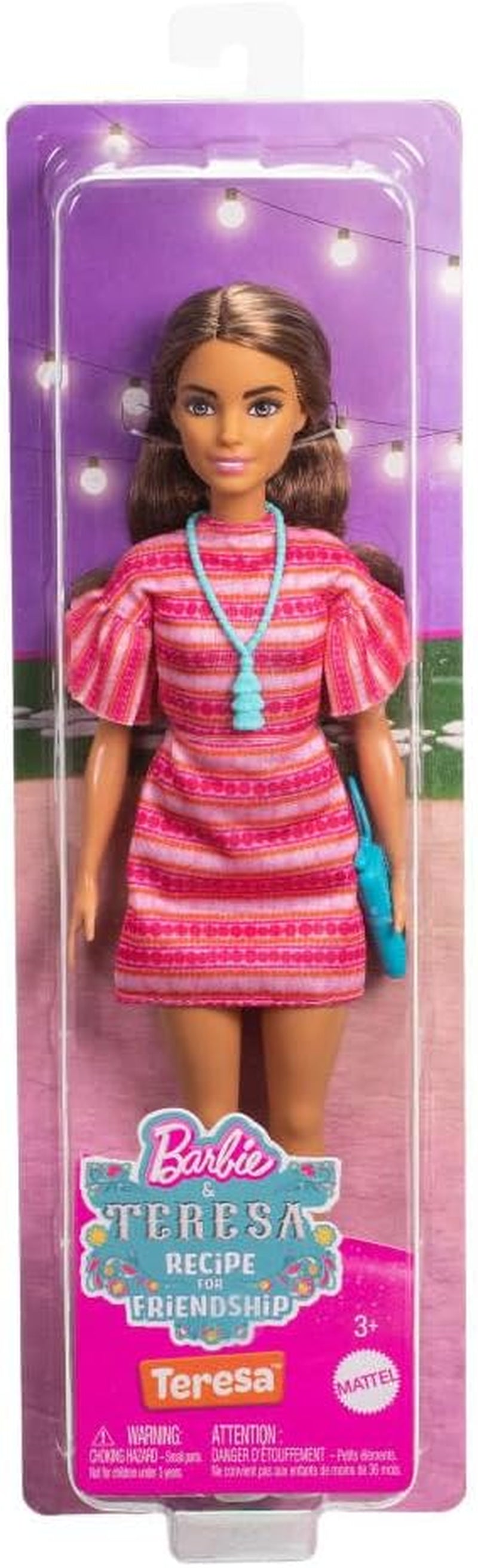 Barbie und Teresa Rezept für Freundschaft Teresa-Modepuppe mit unverkennbarem Outfit zum An- und Ausziehen, mit kiegészítők, beleértve einer Necklace, JCT02