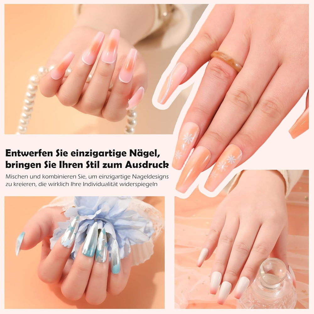 Aokitec 14 Stück Silikon Tool Nägel Pinsel Für Gel Nagellack UV, Wiederverwendbare Gel Pinsel Für UV Nagellack Chrome Nail Powder, Nail Art Zubehör Für Ombre Blush Mirror Effekt, Nägel Selber Machen