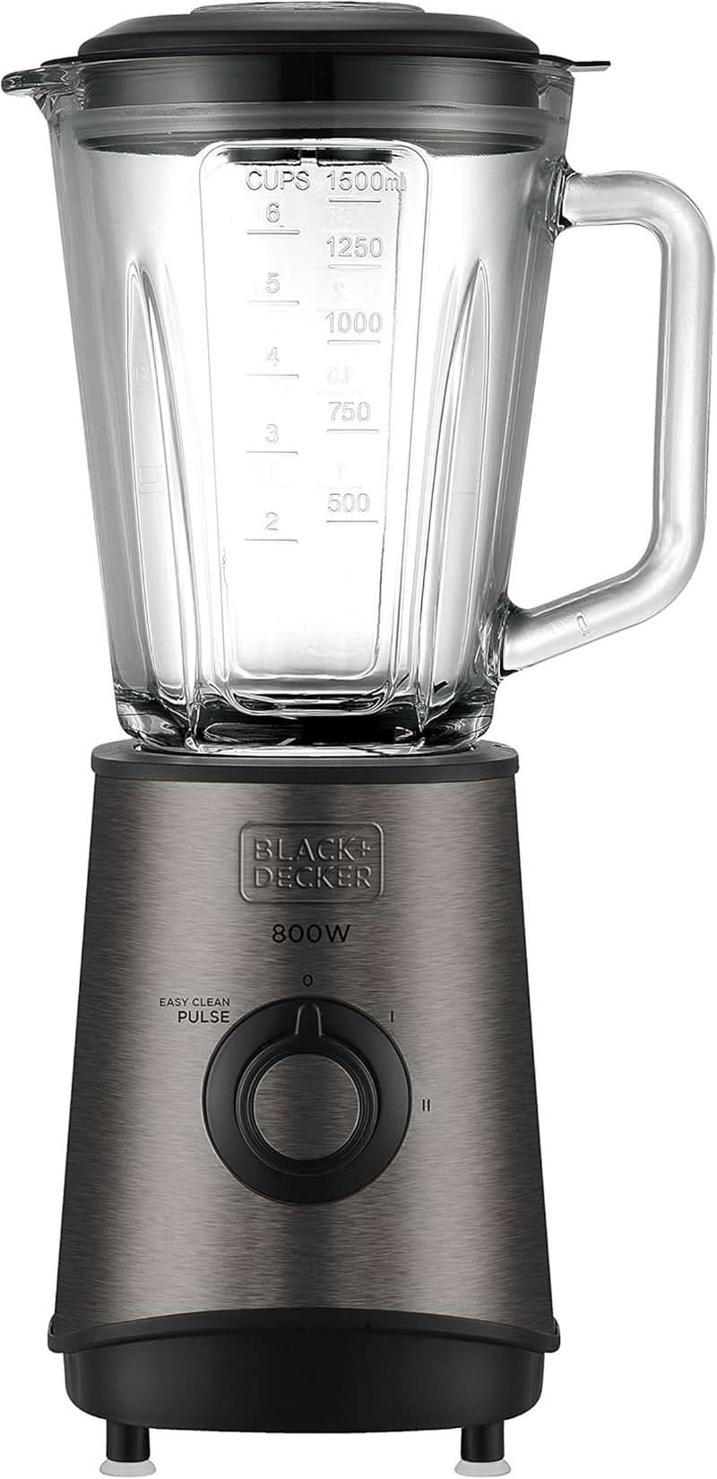 BLACK+DECKER Állványkeverő | 500W | 2 sebesség | Impulzus funkció | Glaskrug | 1,5L | Edelstahlmesser Mit 4 Klingen | Herausnehmbar Und Leicht Zu Reinigen | Weiß Und Grau Kitchen Naty Shop 800W Edelstahl