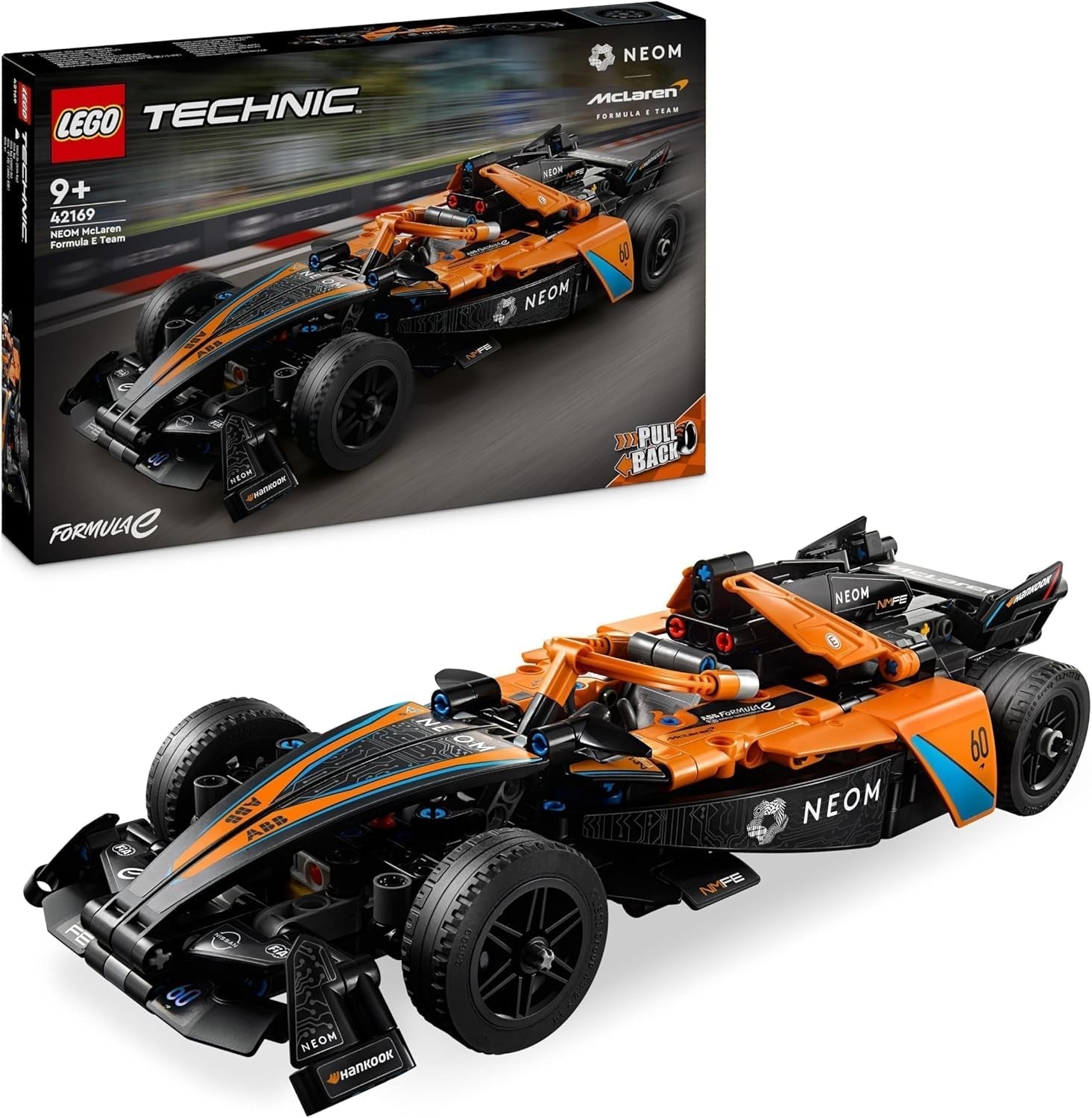 LEGO Technic NEOM Mclaren Formula E versenyautó, versenyautó játék 9 éves fiúknak és lányoknak, modellautós készlet, gyerekszoba dekoráció, születésnapi ajándékötlet 42169 építőkészlet Besuche den LEGO-Store Single