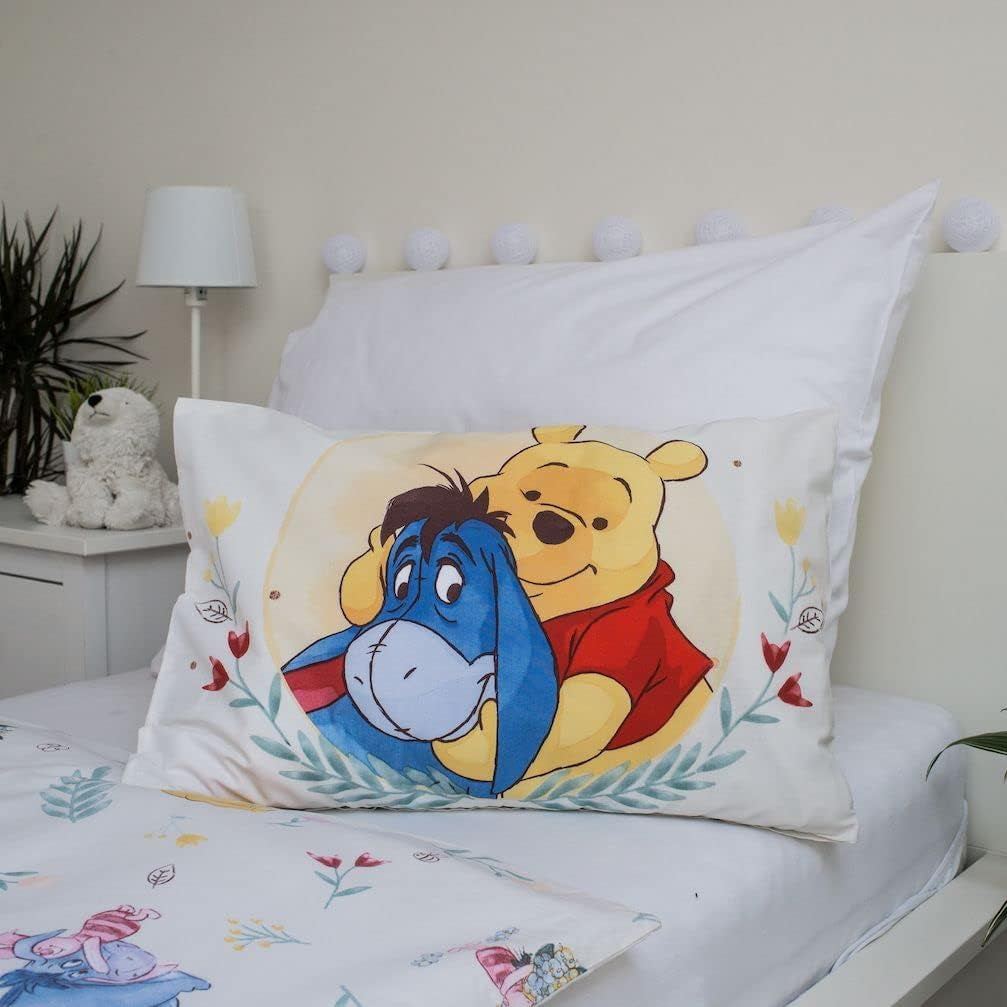 Lenjerie de pat pentru copii, ursuletul Winnie si prietenii sai, 100% bumbac Lenjerie de pat - copii Naty Shop