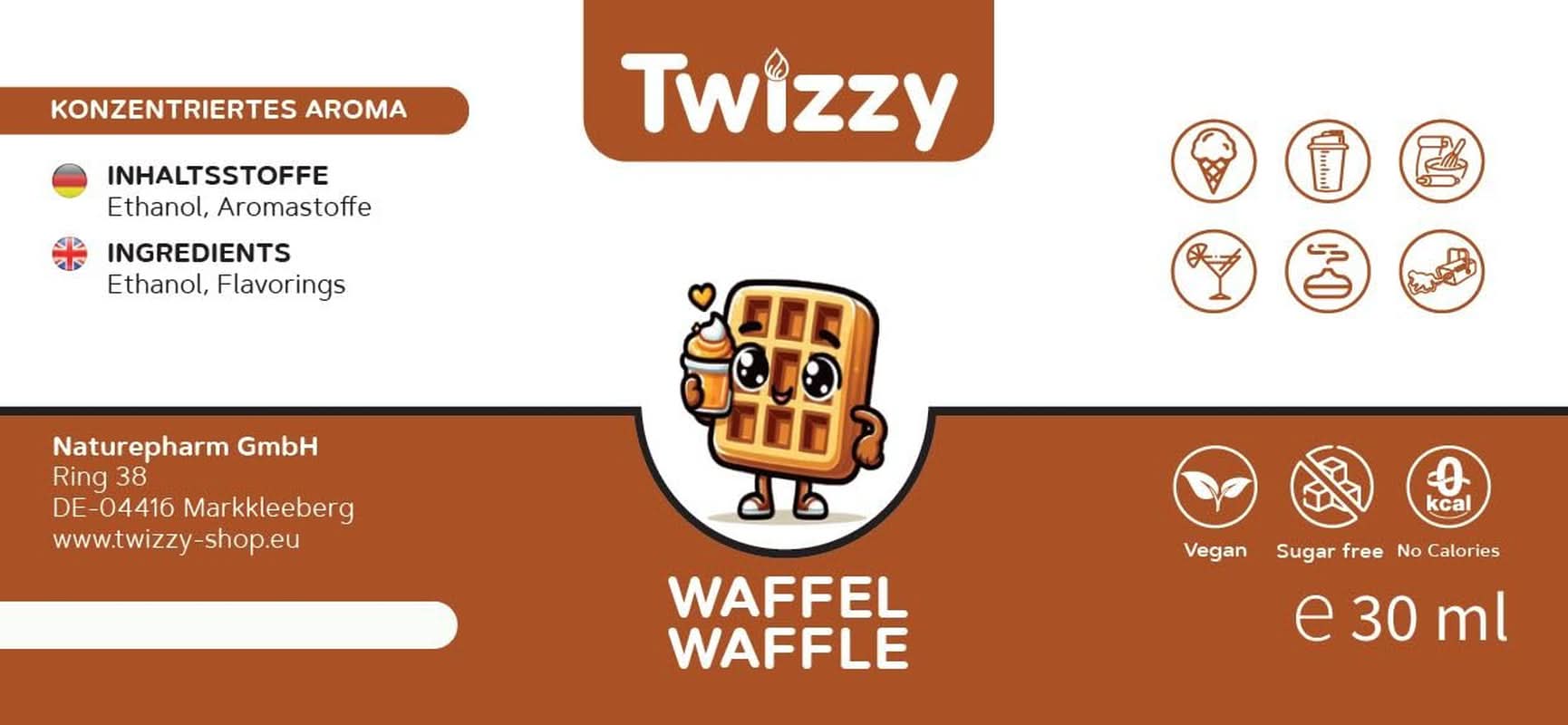 Twizzy Waffle ételízesítő - 30 ml - Intenzív aroma - Ideális sütéshez Arome Naty Shop