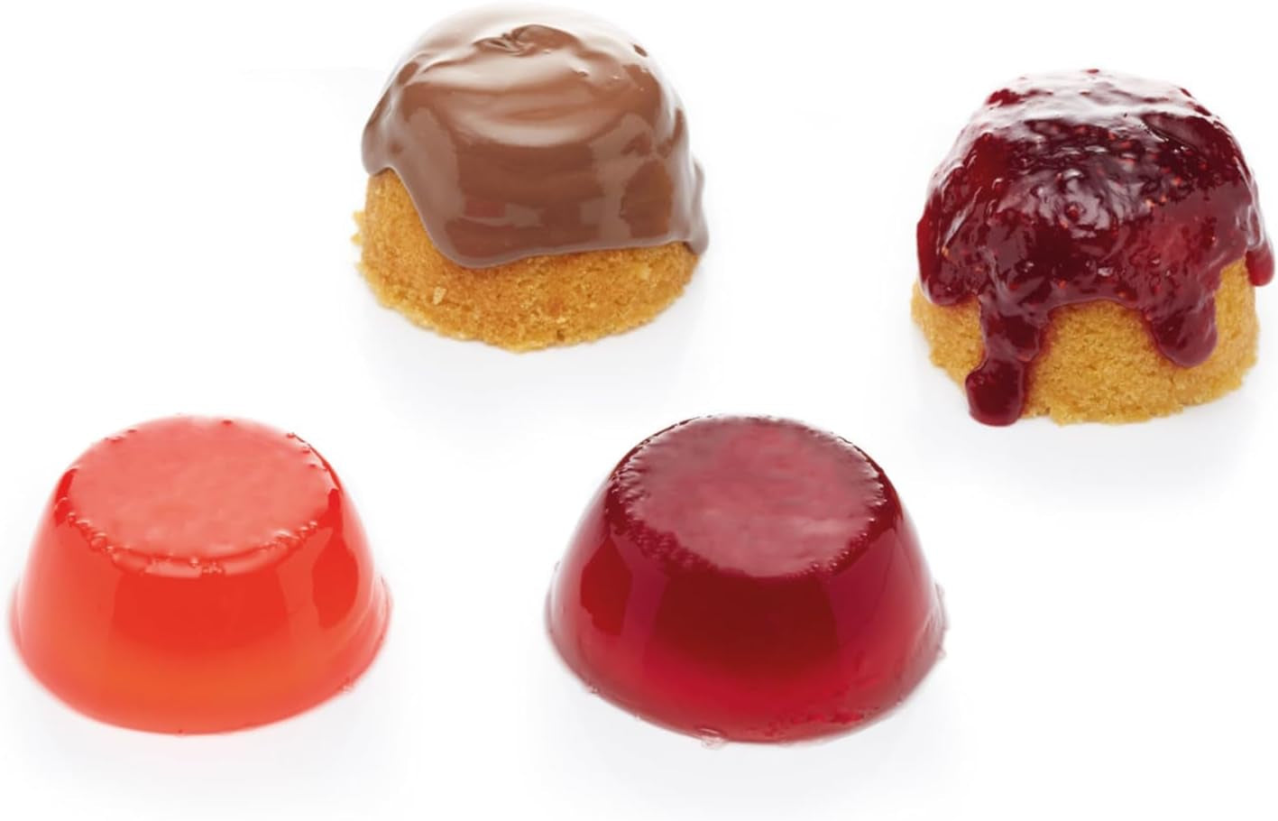 Kitchencraft mini pudingformák eloxált alumínium 7,5 cm-es készlet 4 db ezüst sütőformából és tálcából Naty Shop