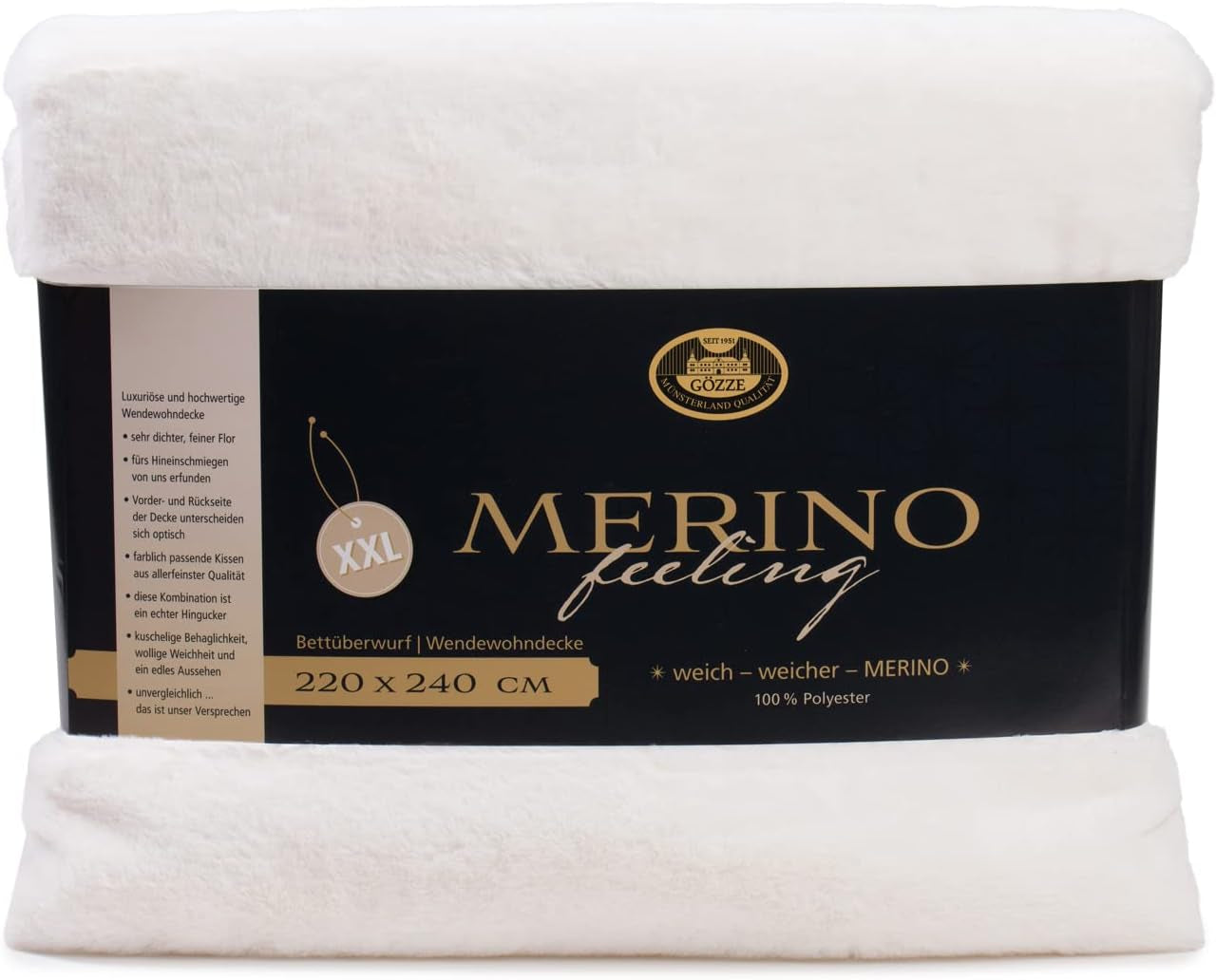 Gözze - Kényelmes takaró, megfordítható, nagy sűrűségű 600 G/m², 150 x 200 cm - Sötétzöld ágyak és takarók Besuche den GÃ¶zze-Store fehér gyapjú 220 X 240 cm