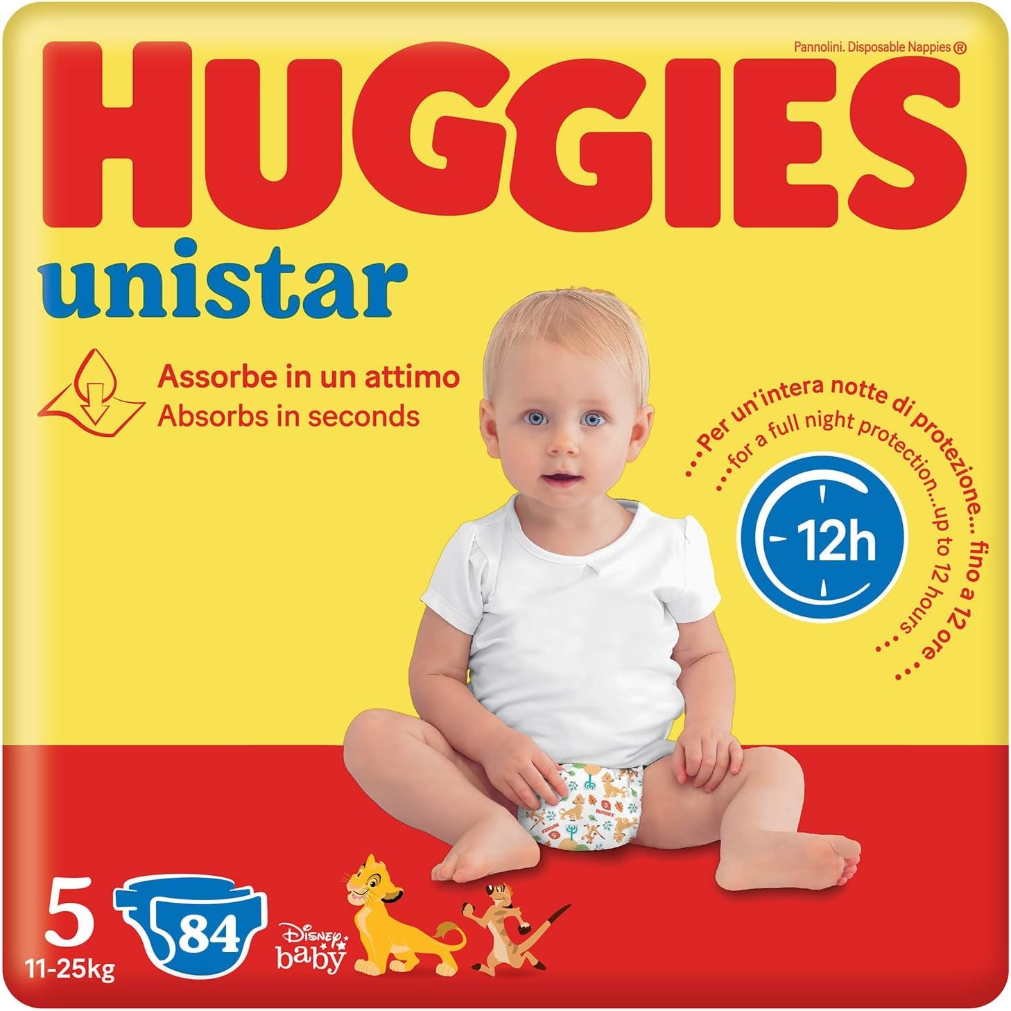 Huggies Unistar pelenka, 4-es méret (7-14 kg), 128 db-os pelenka (alap)
