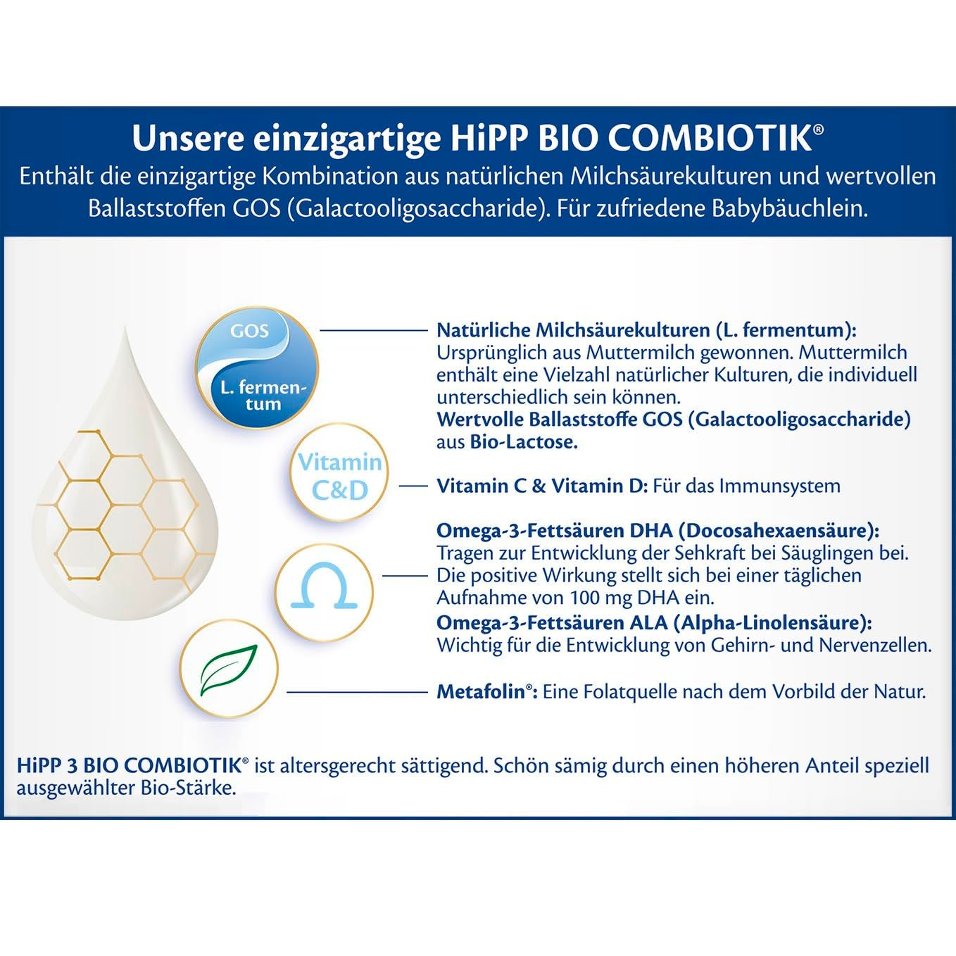 HiPP 3 Organic Combiotik (4 x 600 g), anyatej 10 hónapos kortól, természetes tejsavkultúrákkal, C- és D-vitaminnal, GOS-szal, Omega-3-mal (DHA, ALA), a legjobb bio minőséggel