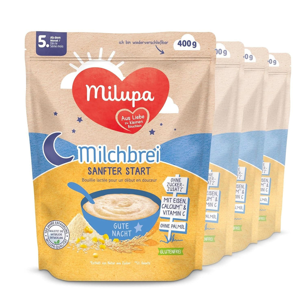 Terci de lapte Milupa Gentle Start - Terci pentru bebeluși fără gluten, fără ulei de palmier - fără conservanți și coloranți - din luna a 5-a Mama si Copilul Naty Shop Terci de seara