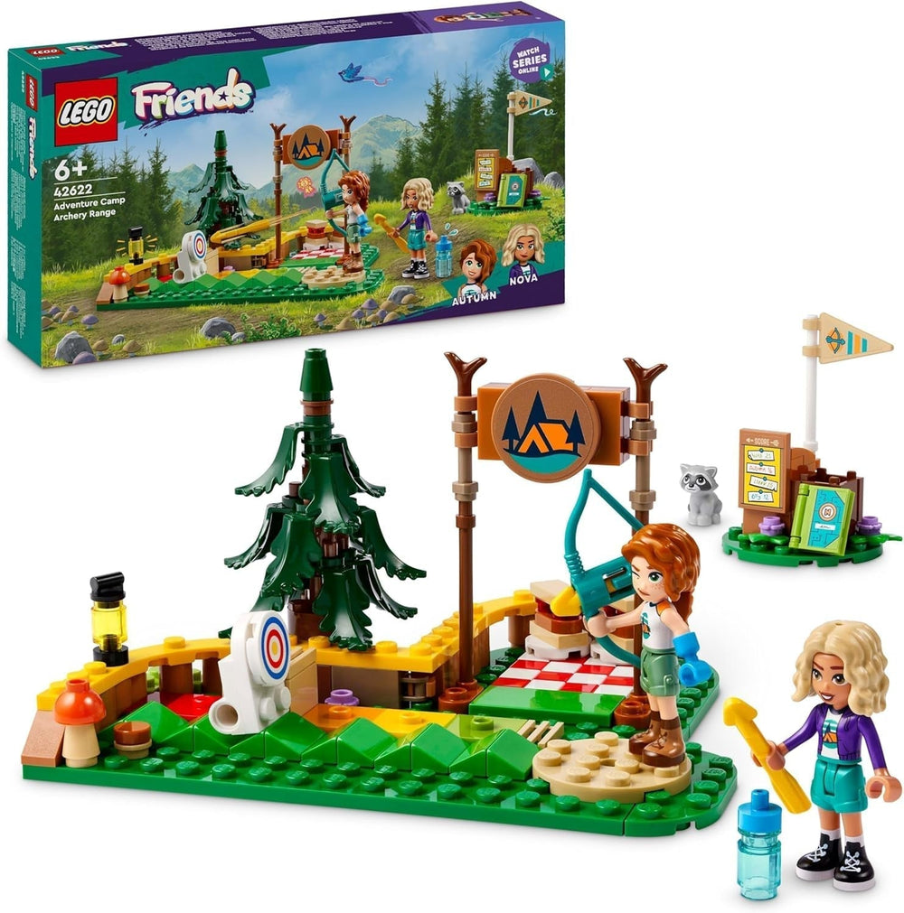 LEGO Friends íjászat az Adventure Camp Kids Kalandtáborban építőjáték íjjal és nyíllal, 2 figurával és egy mosogatóval, 6 év feletti lányoknak és fiúknak 42622 építőkészletek Besuche den LEGO-Store alapértelmezett cím