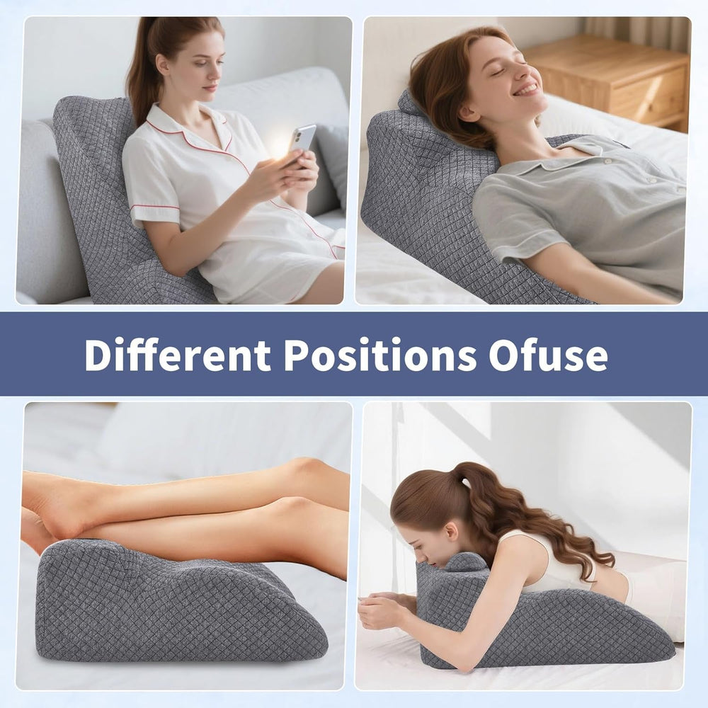 Pernă de citit – pernă pentru spate, tetieră reglabilă, pernă de citit din spumă cu memorie pentru pat, pernă ergonomică pentru spate pentru gât și picioare, pernă cu suport lombar