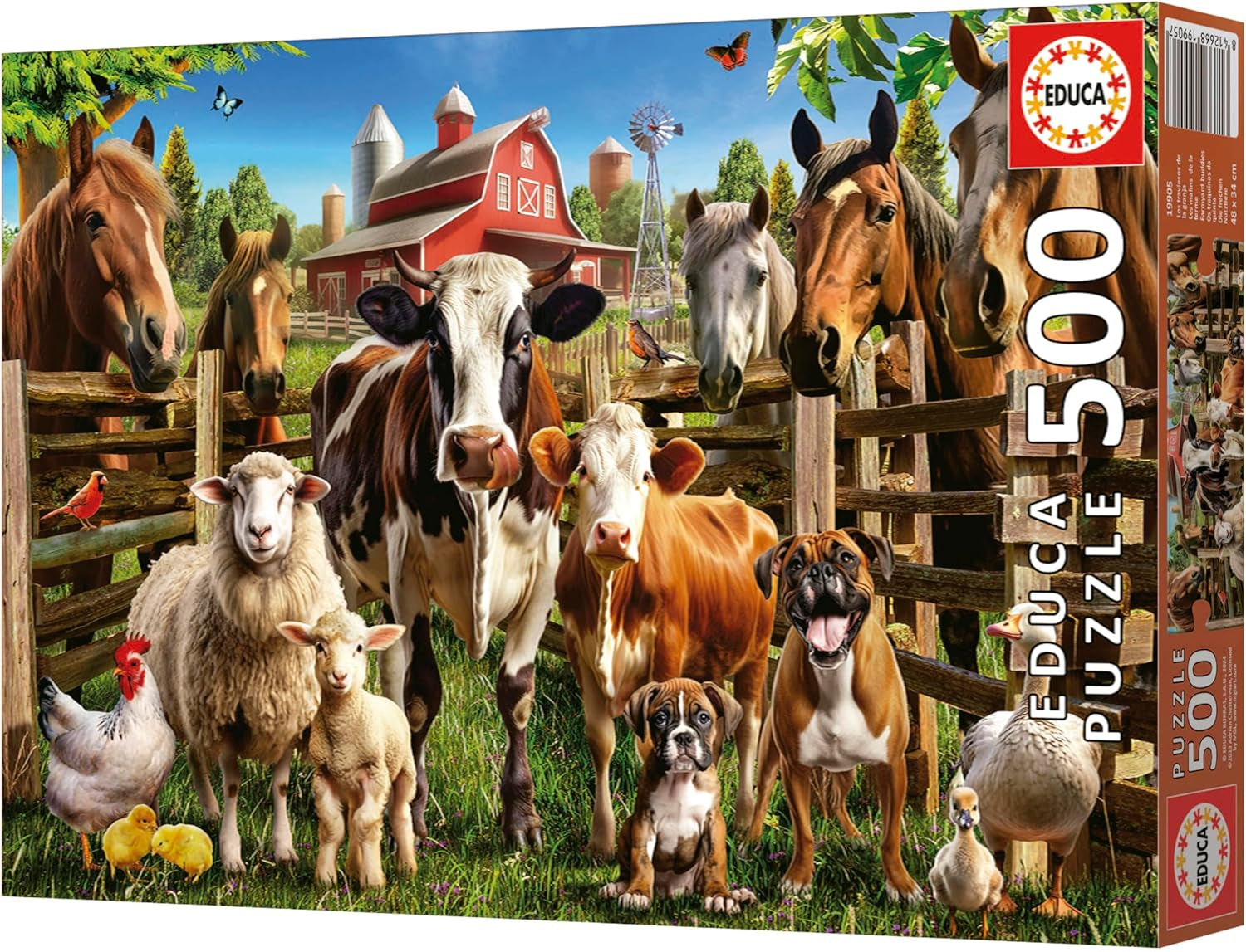 Educa - 500 darabos puzzle felnőtteknek | Szemtelen haszonállatok. Méretek: 48 X 34 cm. Tartalmazza a Fixpuzzle puzzle ragasztót. 11 éve (19905) Puzzle Naty Shop