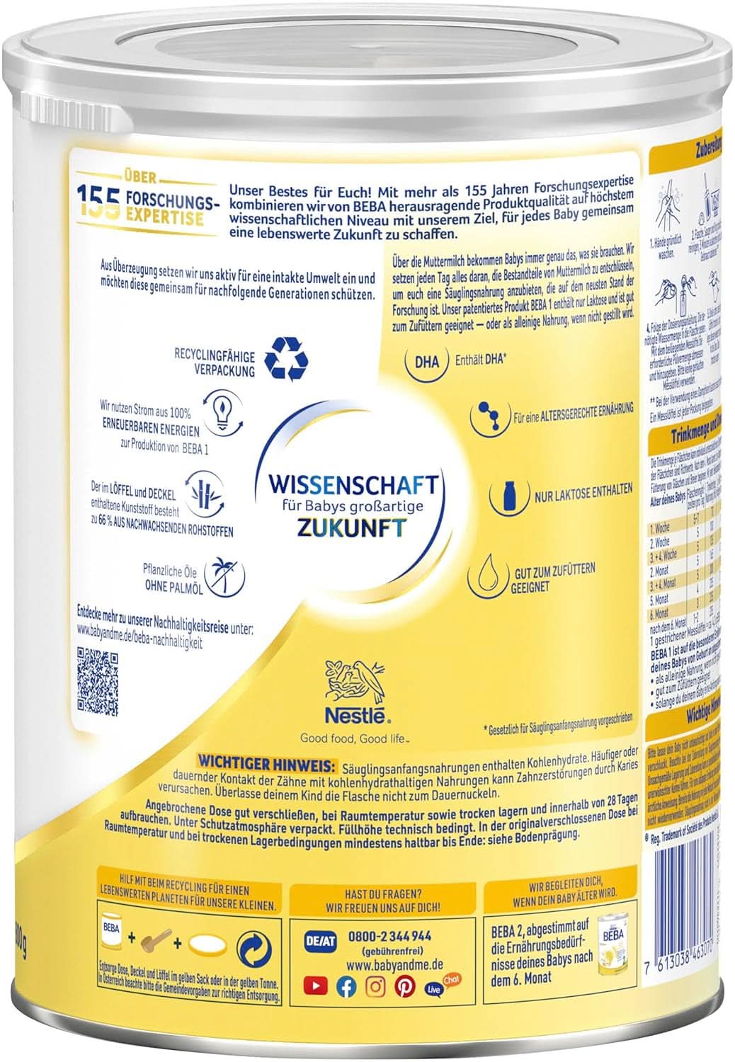 BABY 1 kezdeti tej születéstől, csak laktóz, pálmaolaj nélkül, 3. csomag (3 x 800 g) Anya és Gyermek Naty Shop