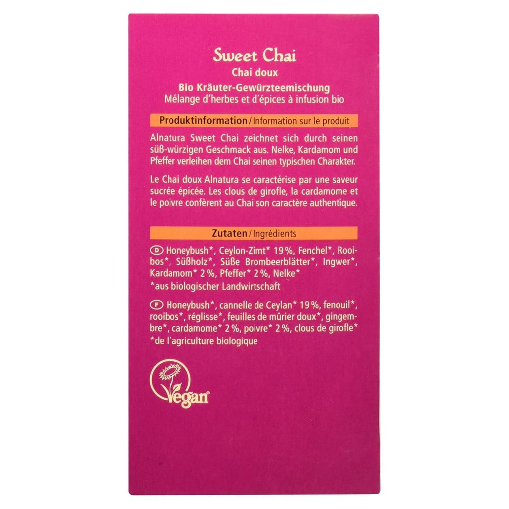 Ceai organic Sweet Chai, 20 pliculețe, 40 g (pachet de 3)