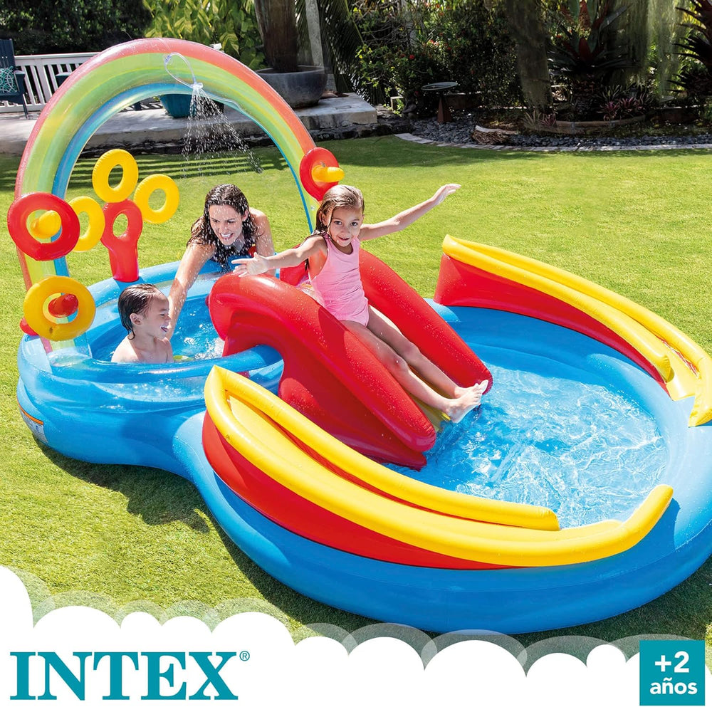 Intex Rainbow Ring játékközpont - Föld feletti gyermekmedence - Gyermekmedence - 297 x 193 x 135 cm - 3 év felettieknek 57453NP Multicolor 297x193x135 cm