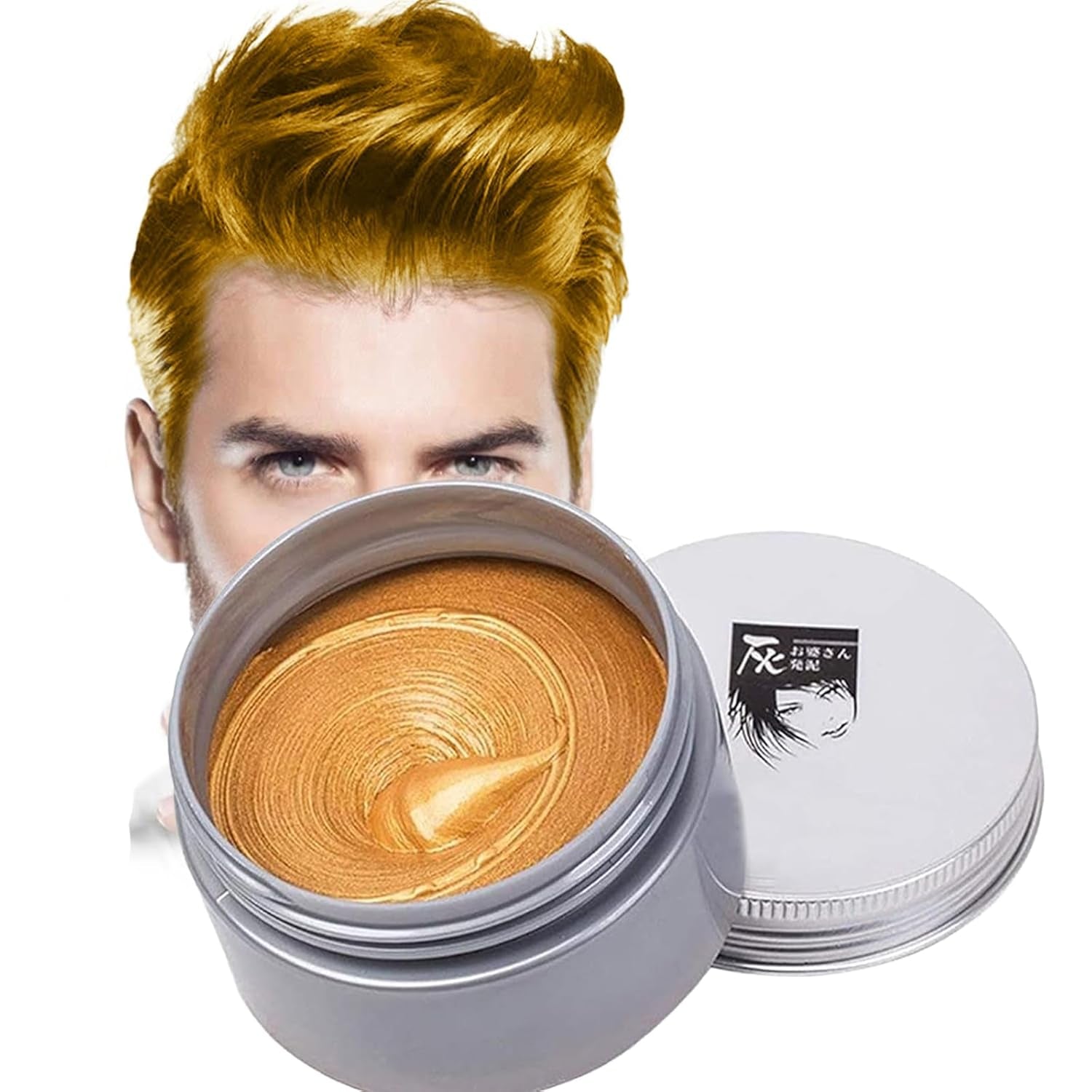 Vopsea de păr temporară Vopsea de păr nepermanentă Vopsea de păr DIY Ceară noroi Lavabilă Crema de vopsit păr colorat pentru petrecere Cosplay Halloween (alb) Vopsea pentru par Naty Shop Aur