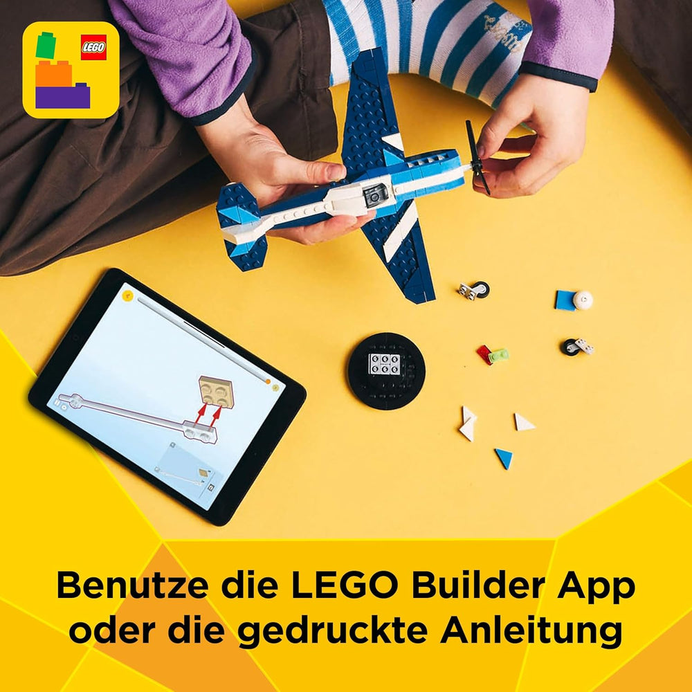 LEGO Creator 3 az 1-ben Flieger: Rennflugzeug Spielzeug – Repülőgép- vagy helikoptermodellvé alakítható – Fahrzeug Bauset für Jungen und Mädchen ab 7 Jahren – Giftidee zum Geburtstag 31160