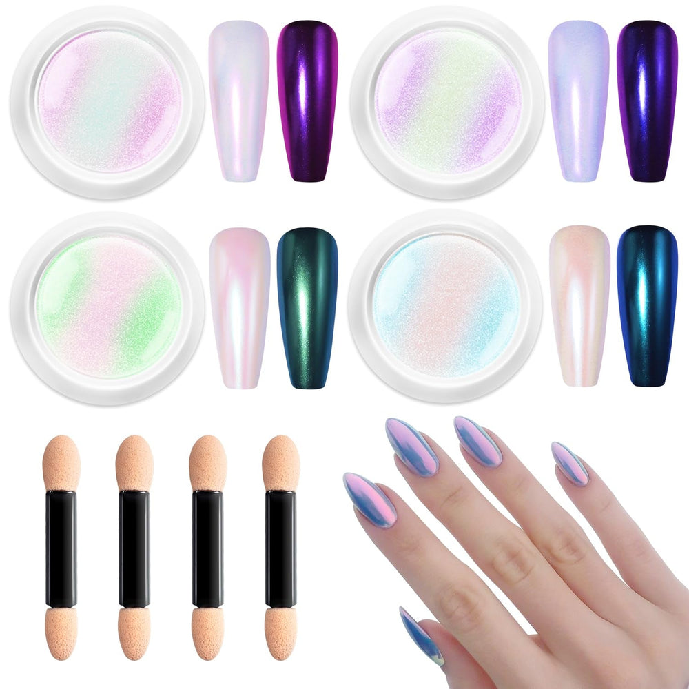 BISHENGYF Rose Gold Chrome Nail PowderNeue Upgrade Grosse Kapazität Chrom PulverSuper-Spiegeleffekt Metall Mirror Chrome Powder –Neon Glassy Pearl Effect Glitter Nagelkunst Pulver Für DIY Salon