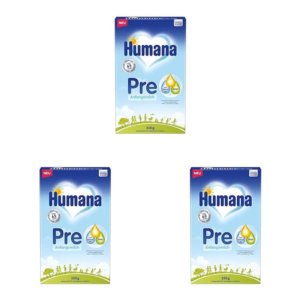 Initial PRE Human Milk, születéstől, tejpor csecsemőknek, csak DHA-val és laktózzal, 750 g Naty Shop 3 x 350 gramm Tejpor