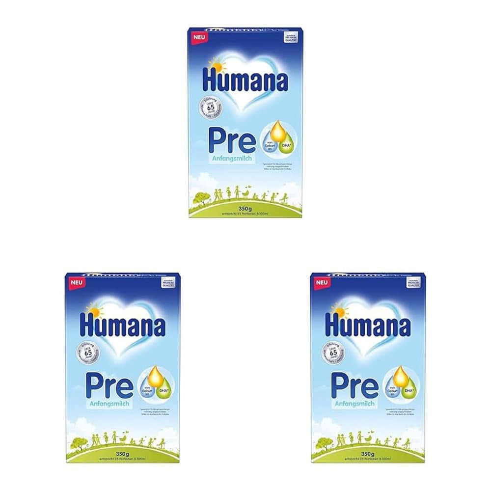 Initial PRE Human Milk, születéstől, tejpor csecsemőknek, csak DHA-val és laktózzal, 750 g Naty Shop 3 x 350 gramm Tejpor