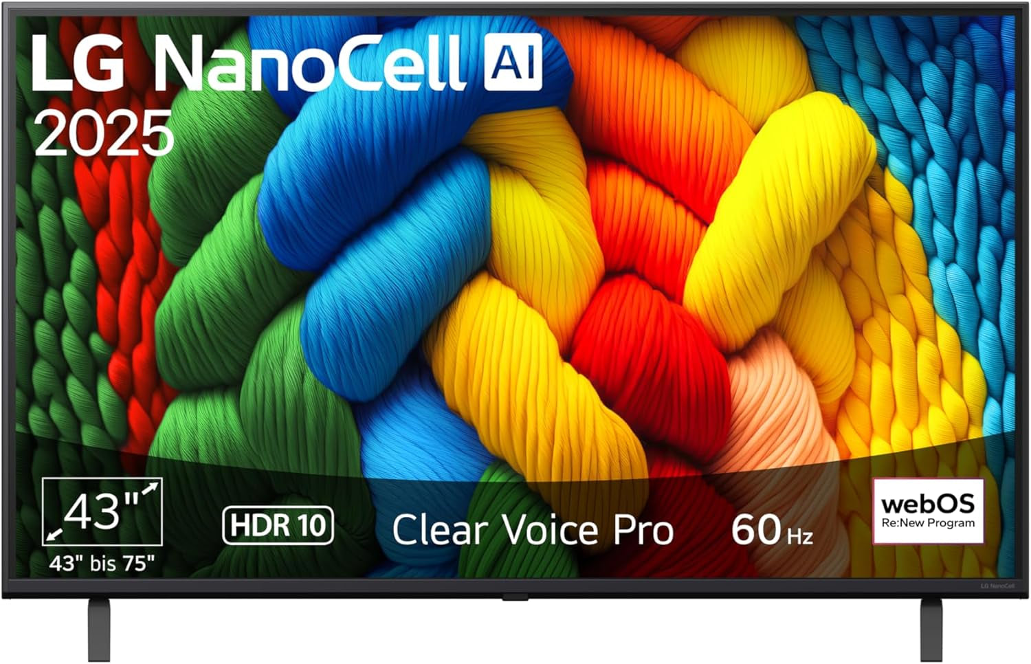 Televizor LG 43NANO80A6B, 43 inch (109 cm), 4K NanoCell AI TV (procesor α7 Gen8 4K AI, webOS 25, 60Hz) [Anul modelului 2025]