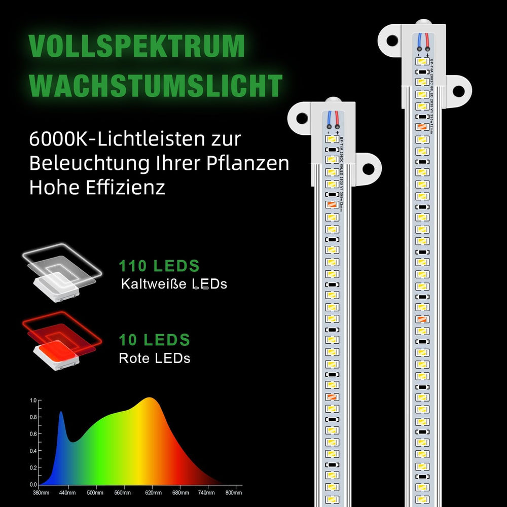 Wiaxulay teljes spektrumú LED növényi lámpa 6000K teljes spektrumú beltéri növénytermesztési lámpák 6/12/16 órás időzítővel, 5 fokozatban állítható hidroponikus pozsgás növényekhez, növényi polc 2db