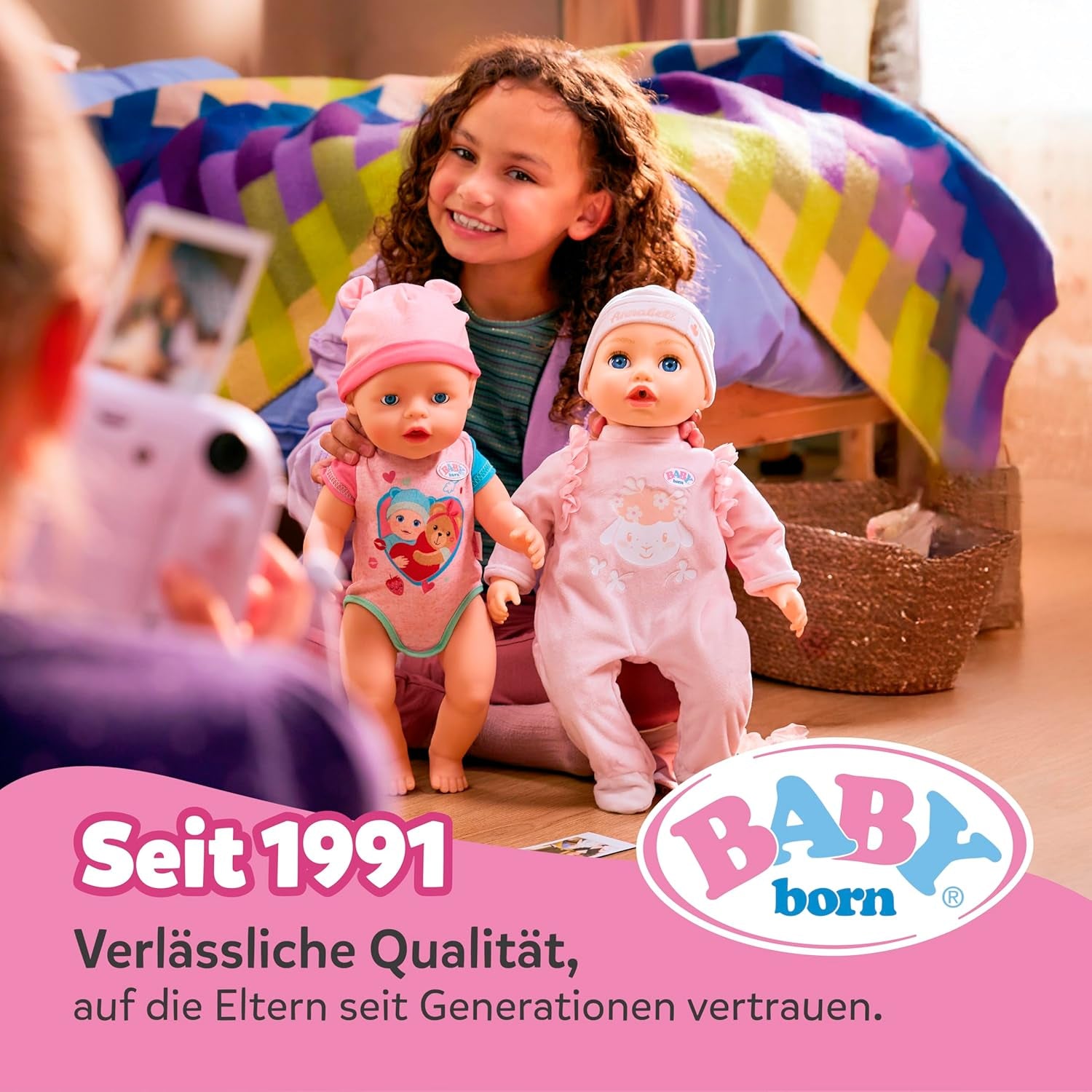 BABY born Rosie 30cm, weiche Babypuppe mit 6 Sounds & Fläschchen