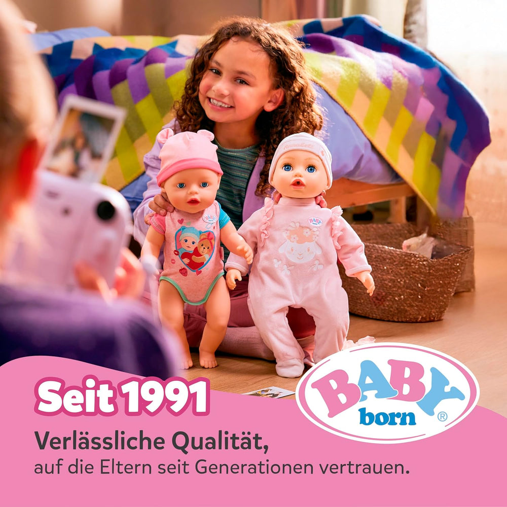 BABY born Rosie 30cm, weiche Babypuppe mit 6 Sounds & Fläschchen