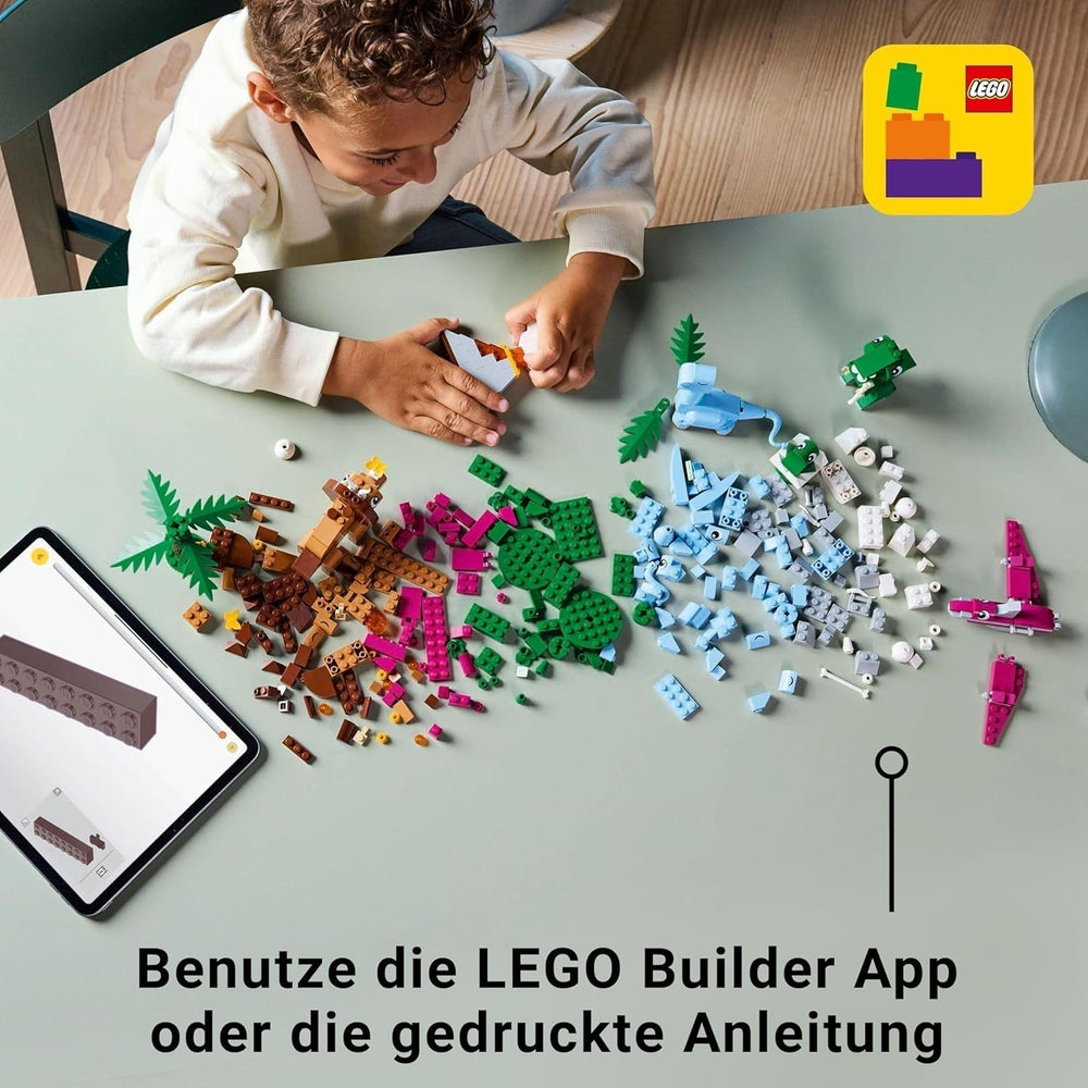 LEGO Classic kreatív dinoszauruszok építőkészlet állatmodellekkel és kockákból készült figurákkal, ötletes játékélmény, ajándék fiúknak és lányoknak 5 éves kortól, T.Rex és Triceratops 11041 építőkészletekkel Besuche den LEGO-Store
