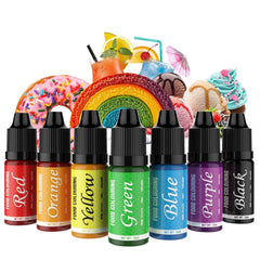 Colorant alimentar - Set de 7 coloranți alimentari de 12 ml pentru copt torturi - Colorant alimentar vibrant pentru decorarea torturilor, slime DIY, realizarea de slime