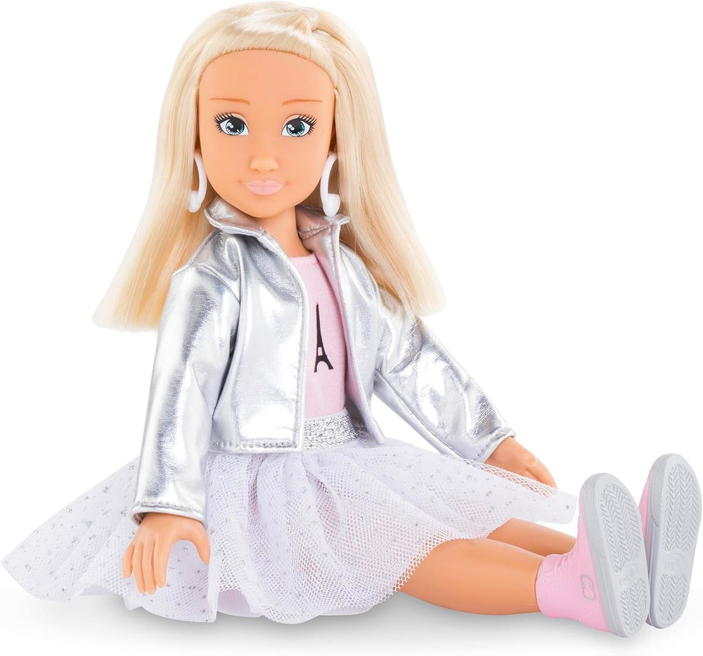 Corolle Girls Valentine Paris Fashion, Ankleidepuppe im Pariser Fashion Week Look und 4 Teile, Vanilleduft, 28cm, ab 4 év