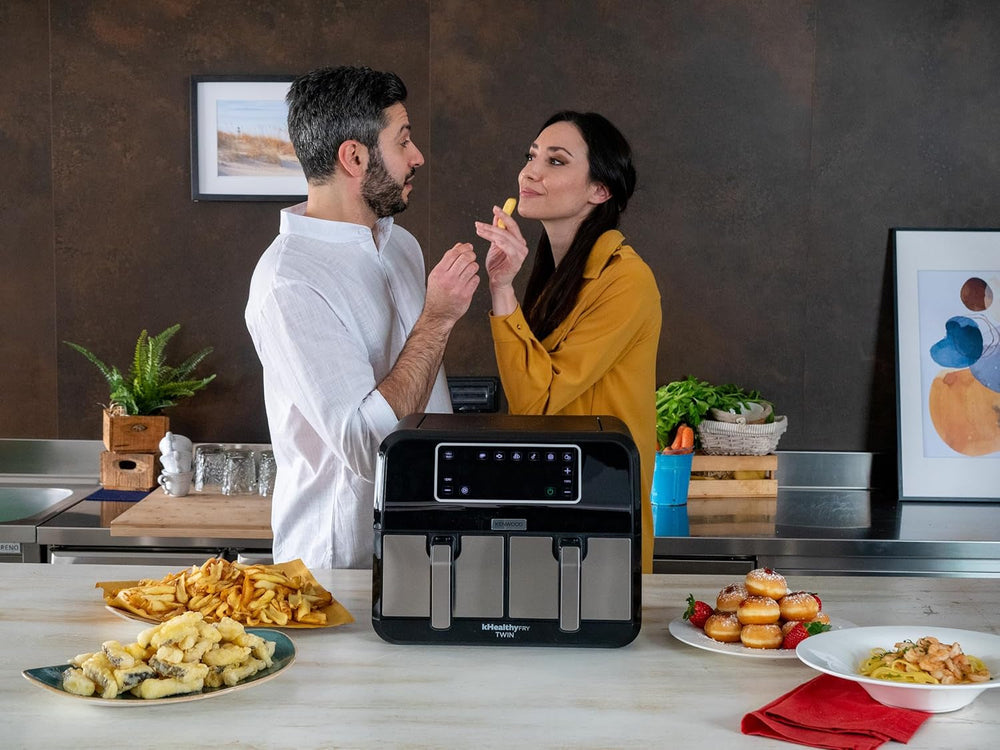 Kenwood Khealthy Twin Airfryer, 8L (2X4L), cameră dublă, 8 programe, funcție Dual Cook & Sync Finish, ecran tactil Electrocasnice Naty Shop