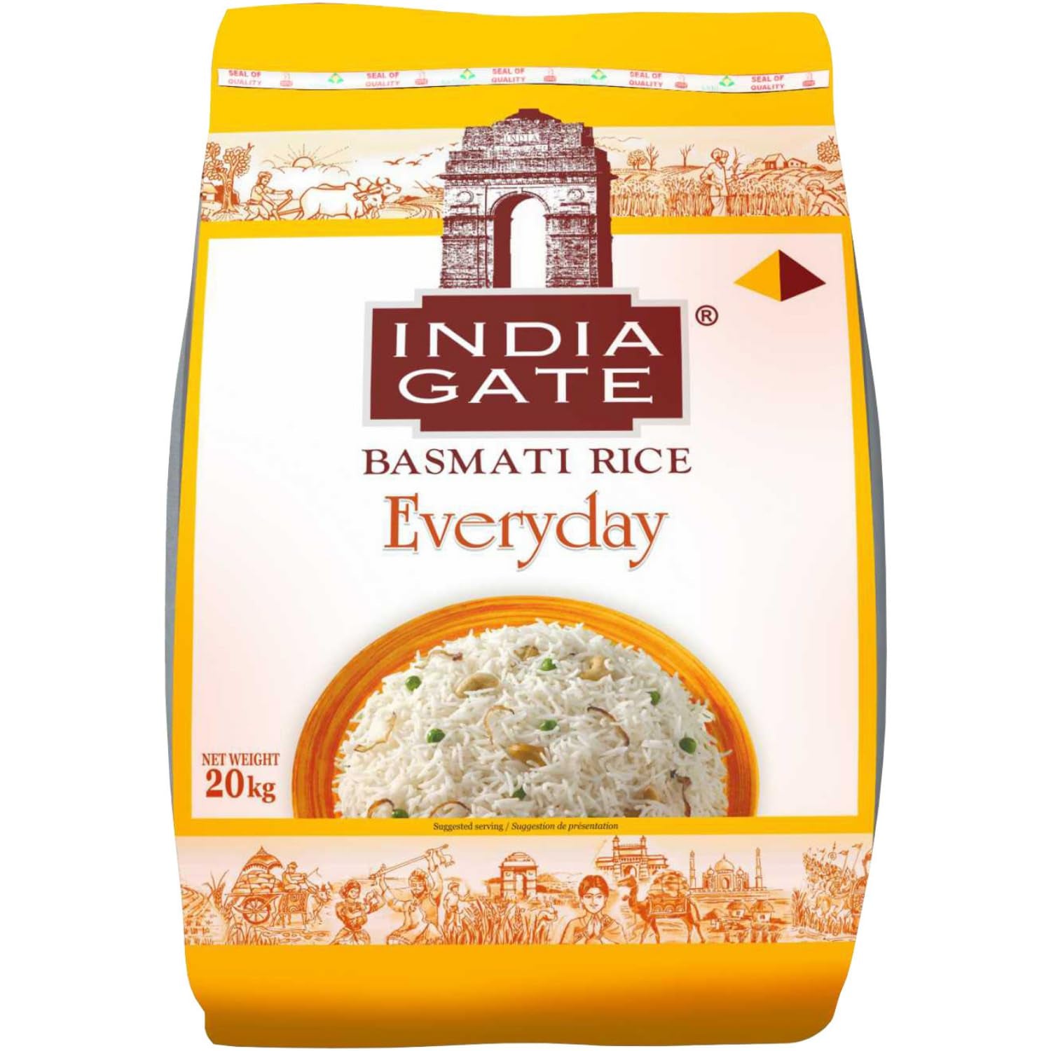 INDIA GATE Premium Basmati Rice – Hosszú szemű finom, aromás rizs Indiából, finom hosszú szemű (1 x 5 kg)