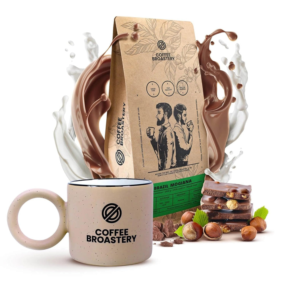 Geschenkset – Premium-Kaffeebohnen Mogiana aus Brasilien 1 kg + Keramiktasse