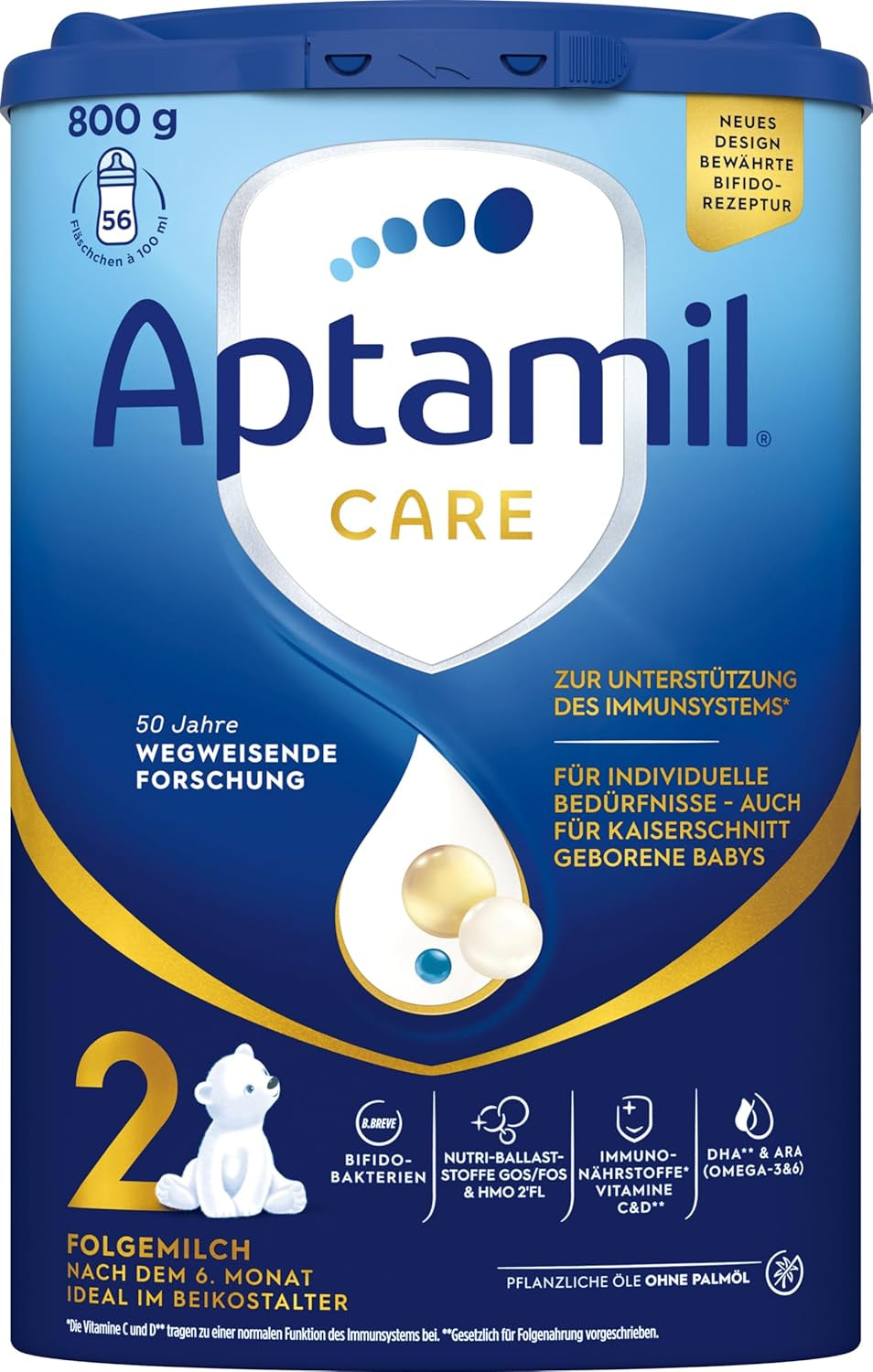 Aptamil Care 2 – Császármetszéssel született babák számára is alkalmas – 1 x 800 g