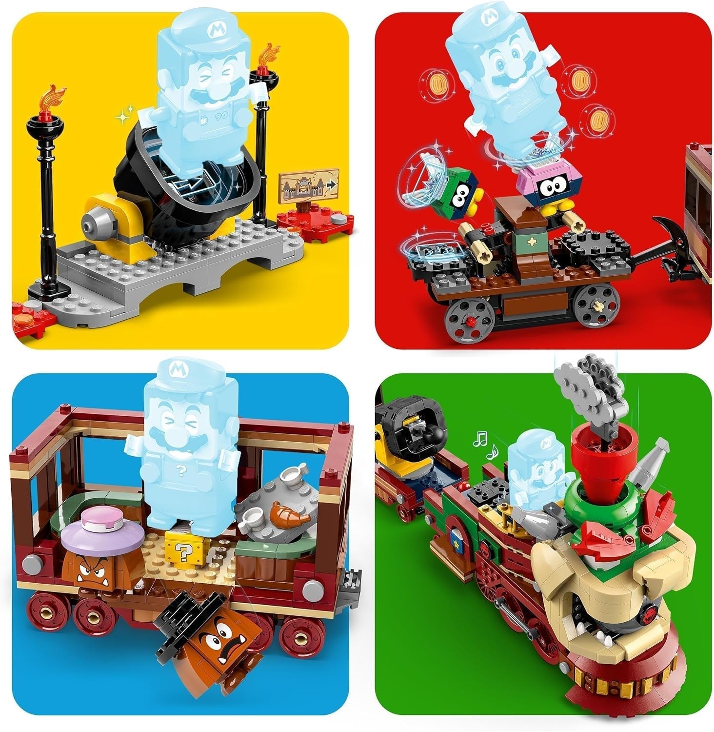 LEGO Super Mario Express Bowser Train Kids Kalandjátékkészlet Hammer Brother 2 gumival és 2 parapunctures Nintendo ajándék fiúknak lányoknak játékosoknak 71437 építőkészlet Besuche den LEGO-Store
