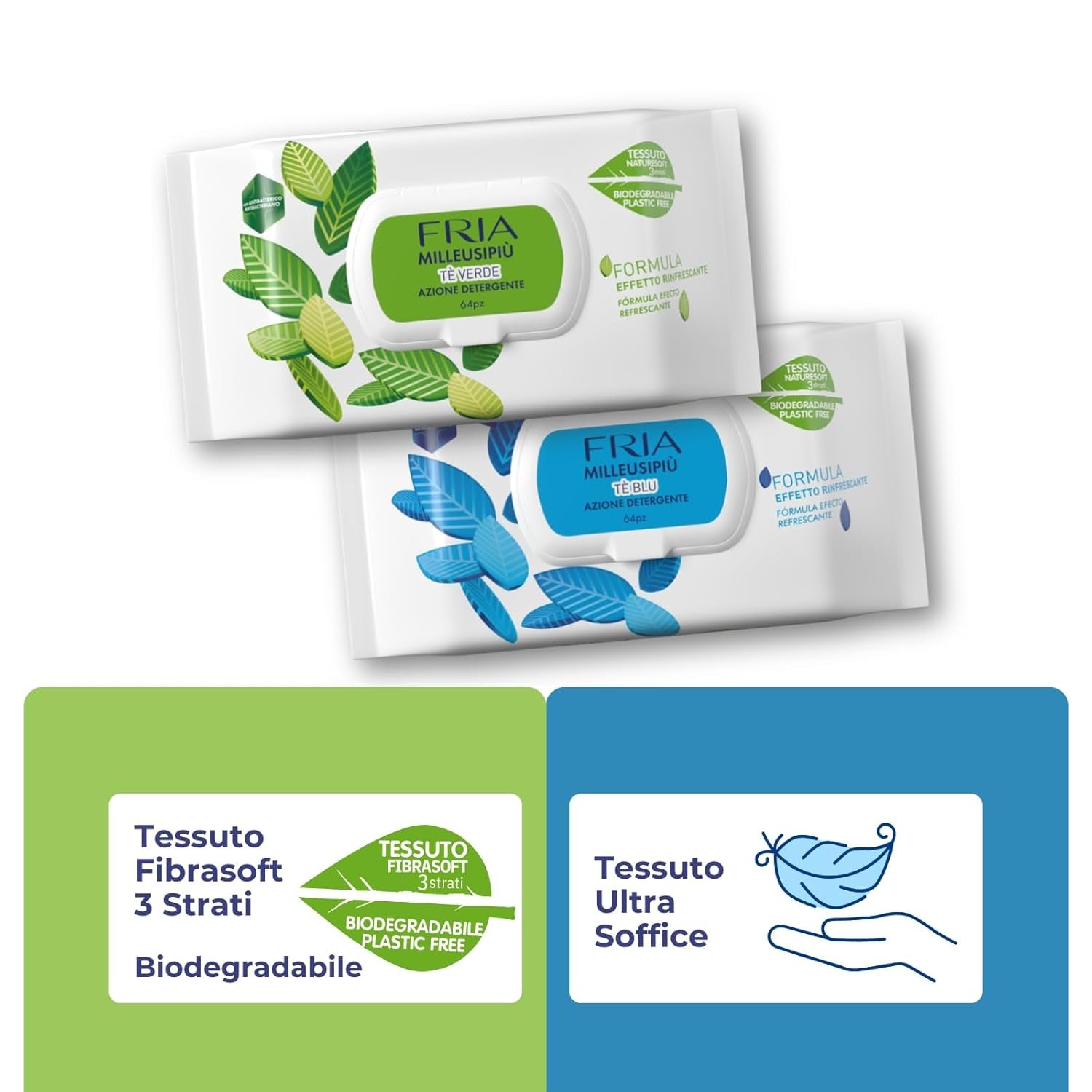 MilleusiPiu Maxi fedővel, 64 db nedves törlőkendővel, 64 db