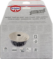 Dr. Oetker Gugelhupfform Ø 22 cm BACK-TREND, Backform Für Gugelhupf, Runde Bundform Aus Stahl Mit Keramisch Verstärkter Antihaft-Beschichtung (Farbe: Creme/Anthrazit), Menge: 1 Stück Formák és tálcák sütéshez Naty Shop