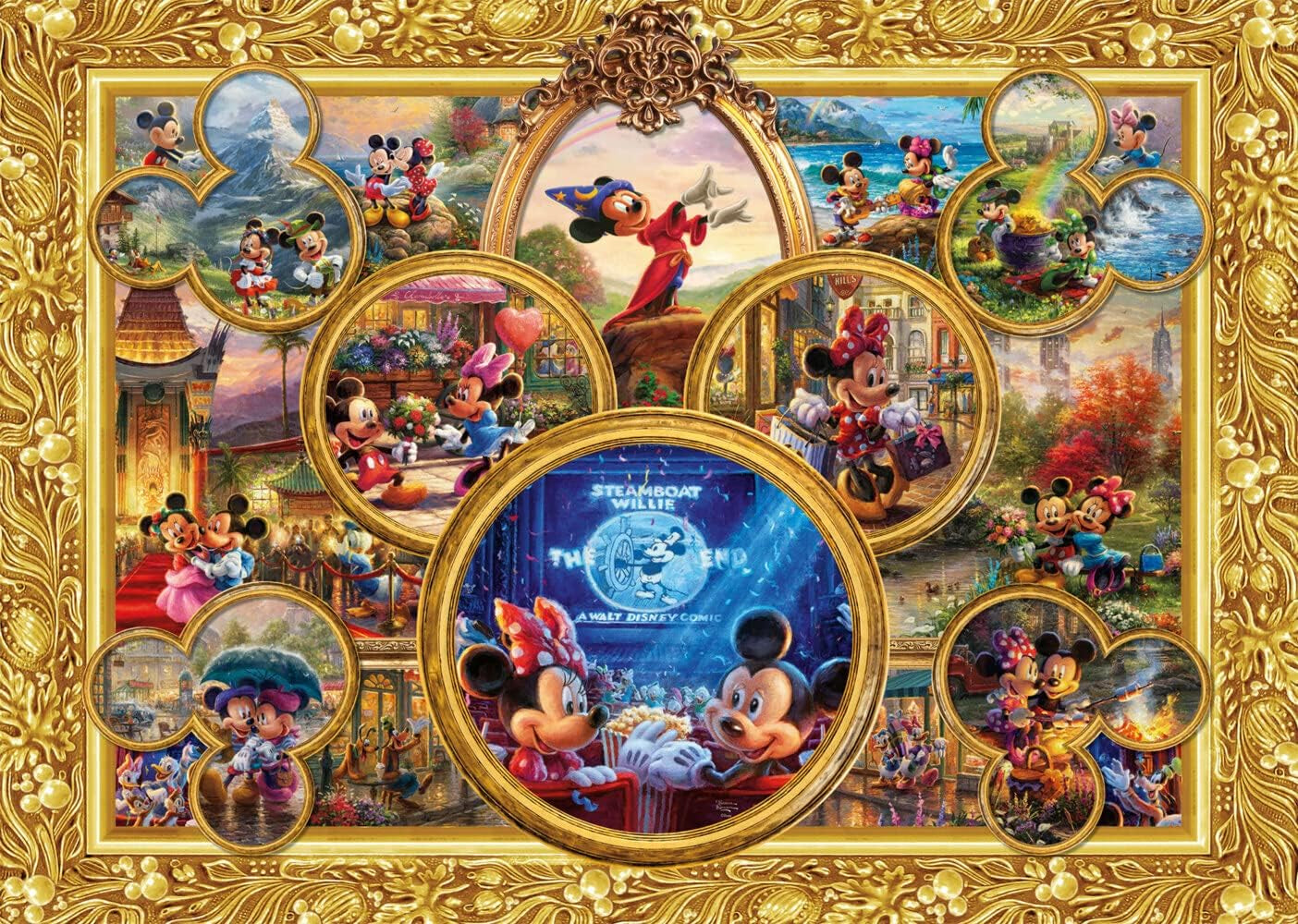 Schmidt Spiele 57371 Thomas Kinkade, Disney, Mickey & Minnie, Dream Collage 2, kirakós játék 2000 darab Puzzle Naty Shop