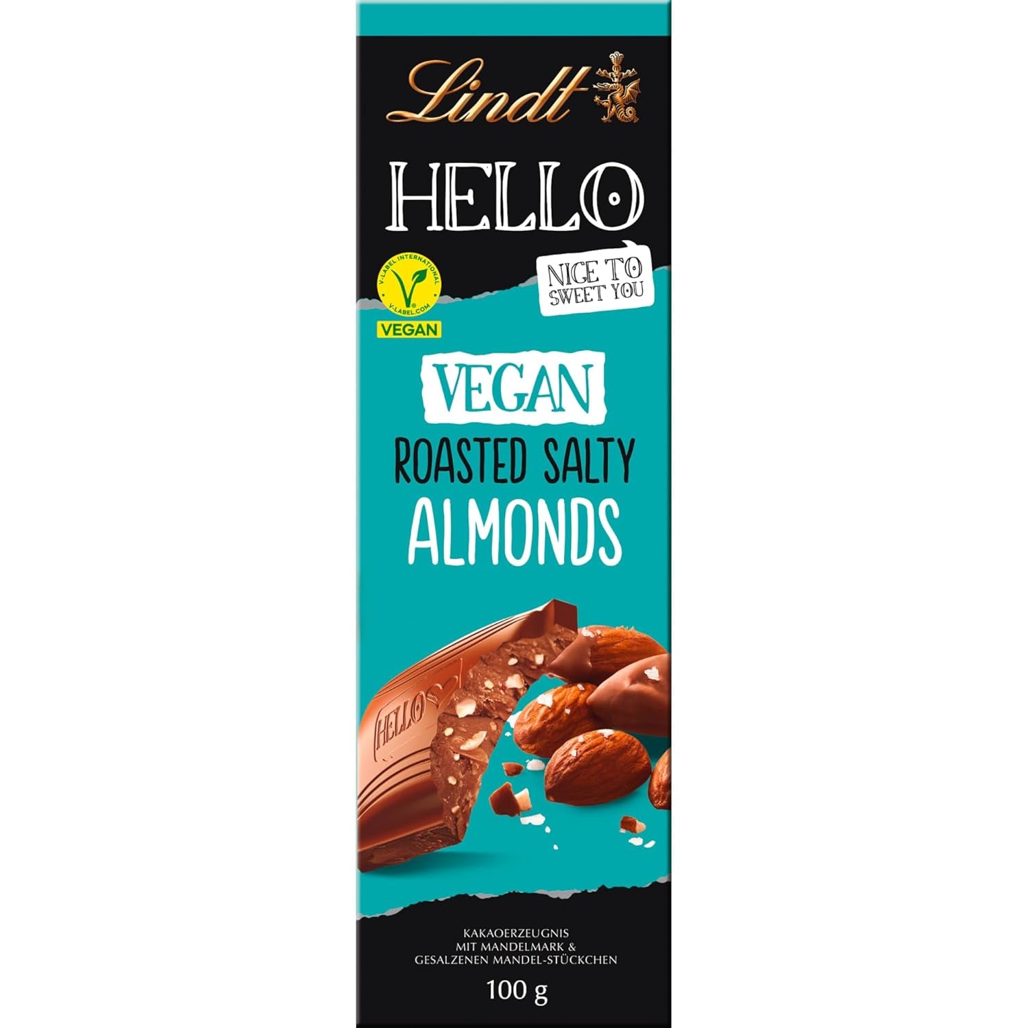 Lindt Hello csokoládé, pörkölt sós mandula, 100g