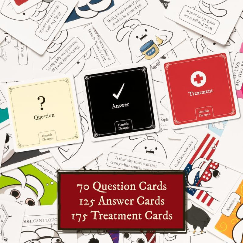 Horrible Therapist: The Ultimate Game Edition – Szórakoztató kártyajáték 3-8 játékos felnőtteknek, 17 év felett – Bulijátékok és családi szórakozás a Game Night-on