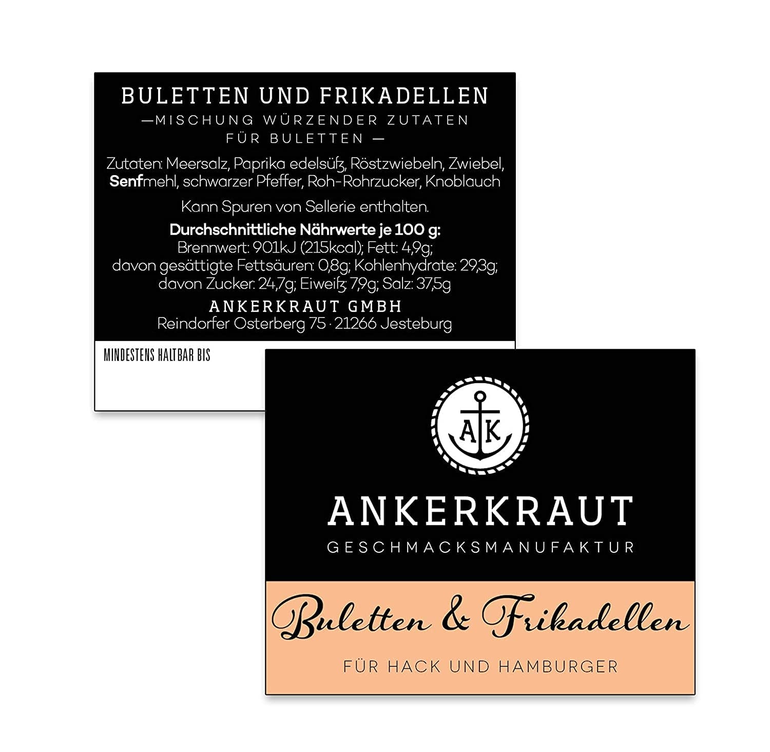 Ankerkraut Bulettes & Fleischpflanzerl, Gewürzmischung für Buletten und Frikadellen, 250g ízesített zacskóban