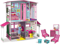 Lisciani - BARBIE babaház - Barbie Dream Villa két szintes - 3D ház építhető, díszíthető és tervezhető - Kreatív kézműves és építőjáték gyerekeknek 4 éves kortól Babaházak Naty Shop Alapértelmezett cím