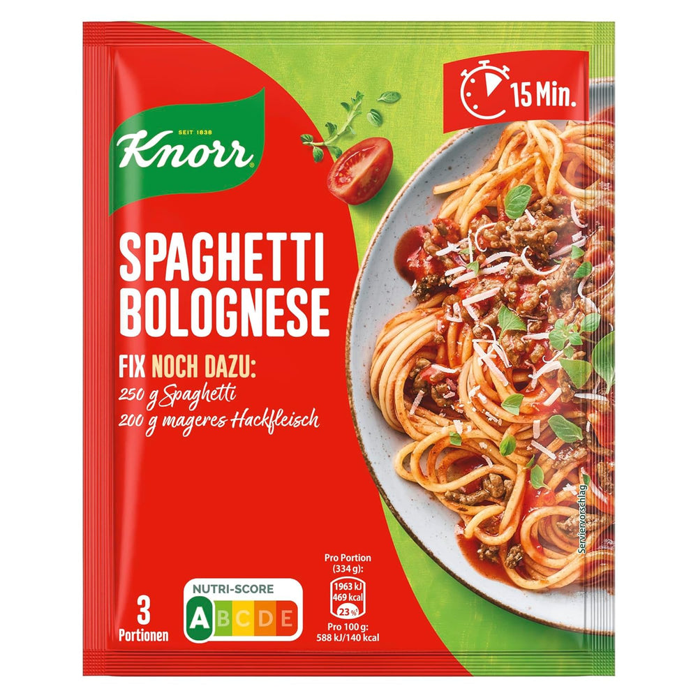 Knorr Fix Würzmischung Spaghetti Bolognese finom tésztaételhez természetes alapanyagokból 40 g