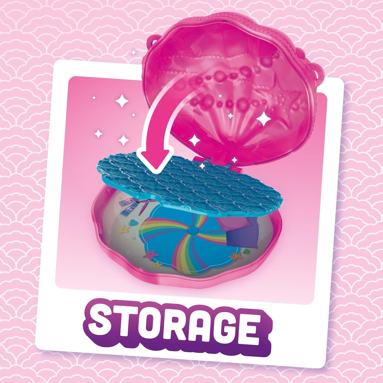 Mermaids Coral Meerjungfrauen-Puppe mit 1 Muscheltasche, 1 Meerjungfrauenschwanz, 1 Haustier, Kleidung, Accessoires und Schuhe