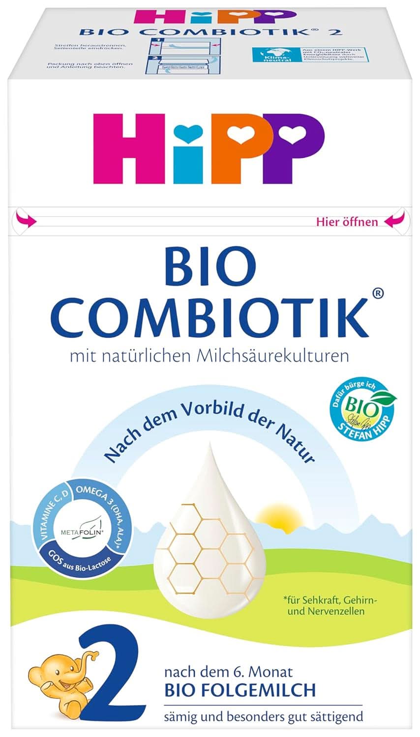 Hipp Organic Milk Food 2 BIO Combiotik, 4 db-os kiszerelés (4 x 600 gramm) Mother and Baby Naty Shop ÚJ - 2 Bio Combiotics 4 x 600 gramm