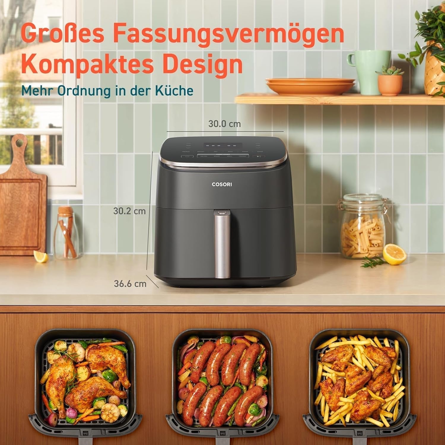 Cosori Turboblaze Hot Air Fryer Airfryer, 9 az 1-ben, 6 literes, csendes készülékek Naty Shop