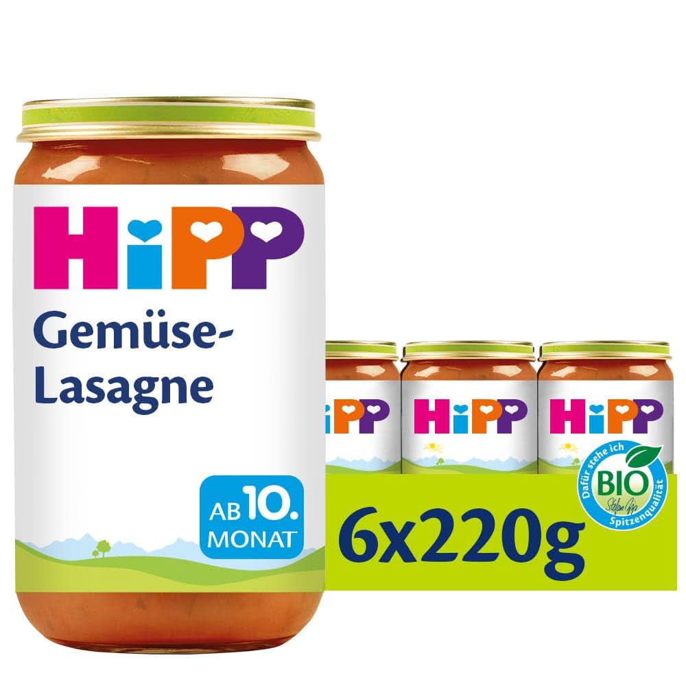 Hipp Pasta Bambini - Lasagna zöldségekkel, 6 db (6 x 220 g) Mother and Child Naty Shop csomag