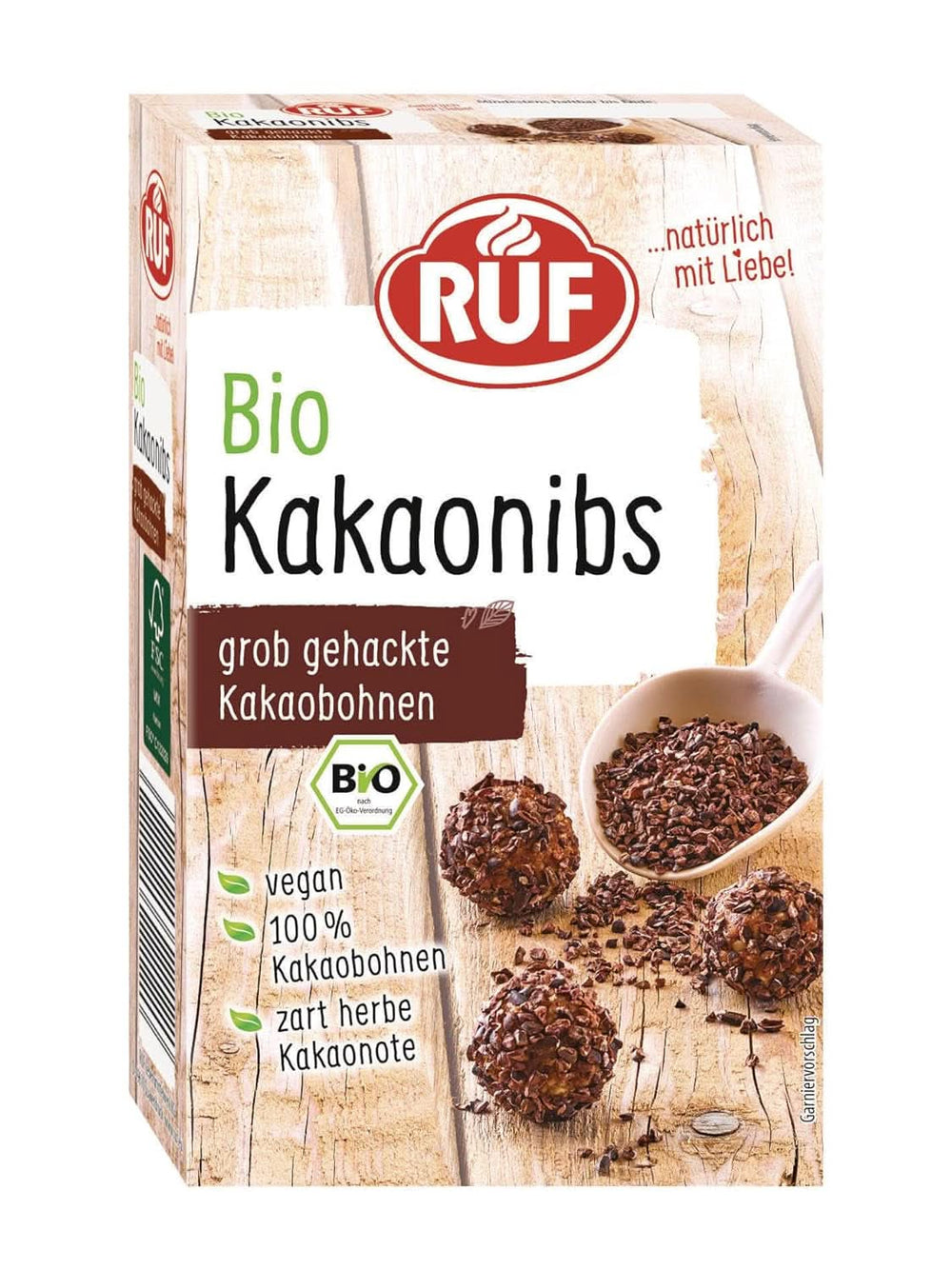 RUF pudră de cacao de calitate organică, 125 grame Cacao si Ciocolata Calda Naty Shop Miezuri de cacao 150 grame