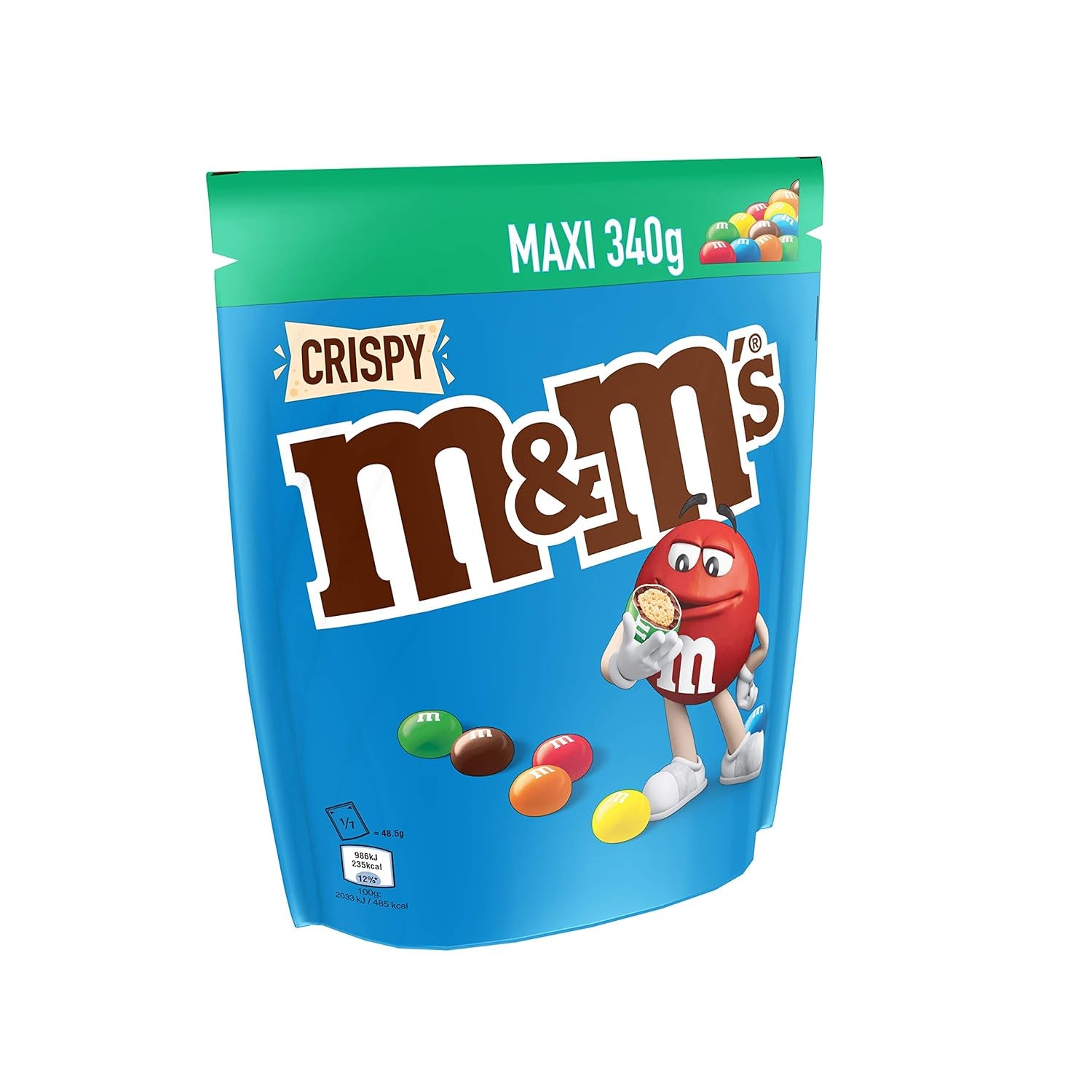M&M'S Crispy, csokoládé ropogós lencse és Crispy Center, csokoládé, 1 csomag (1 x 340 g) (2 db-os csomag)