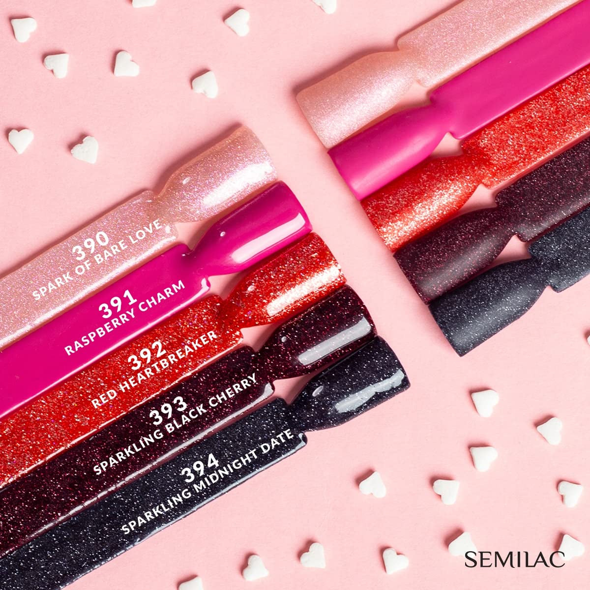 Semilac UV körömlakk 394 Sparkling Midnight Date 7 ml - Sötét éjszakai égbolt csillogó hatással - Love Is In The Nails kollekció