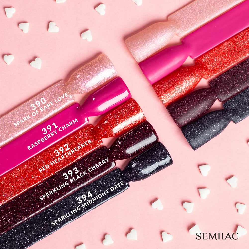 Semilac UV körömlakk 394 Sparkling Midnight Date 7 ml - Sötét éjszakai égbolt csillogó hatással - Love Is In The Nails kollekció